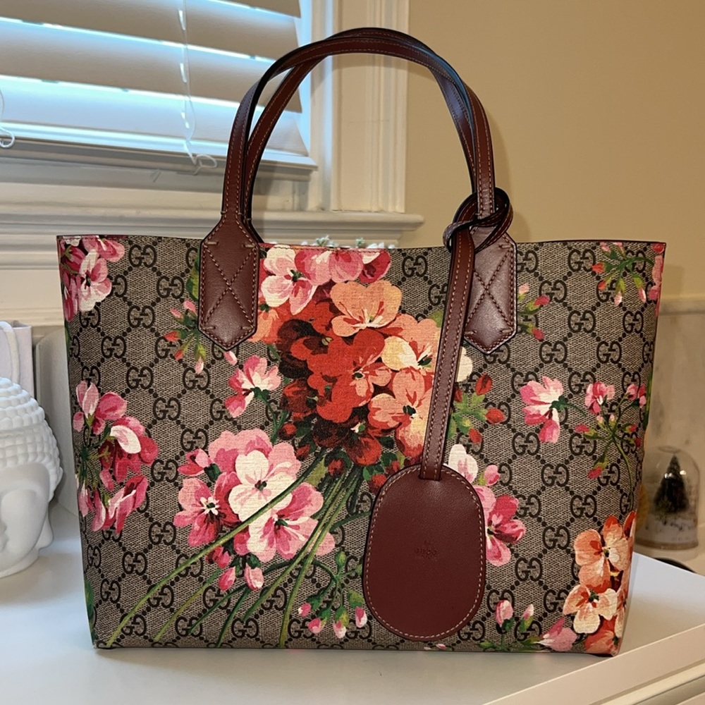 Gucci Reversible Tote Blooms GG Print Leather Small